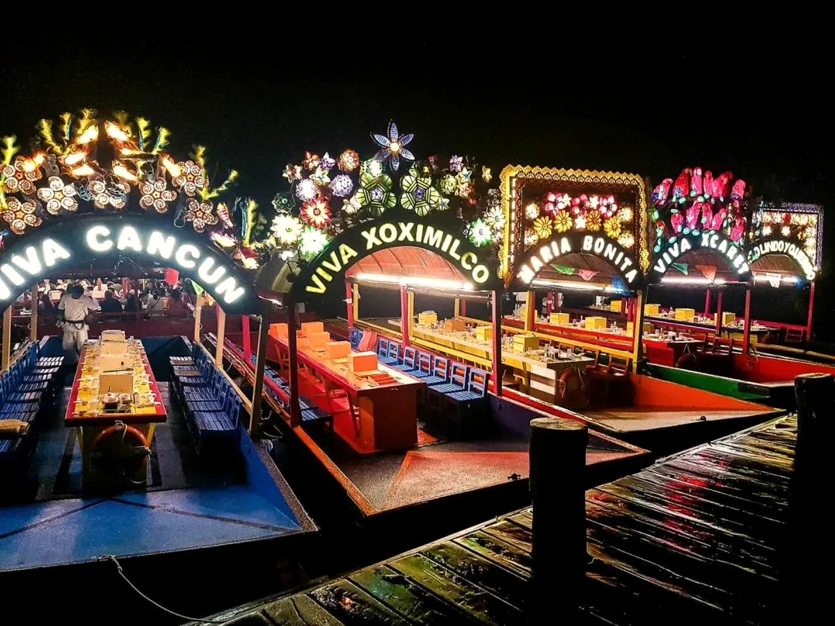 Trajineras at Xoximilco, brought from Mexico City's canals