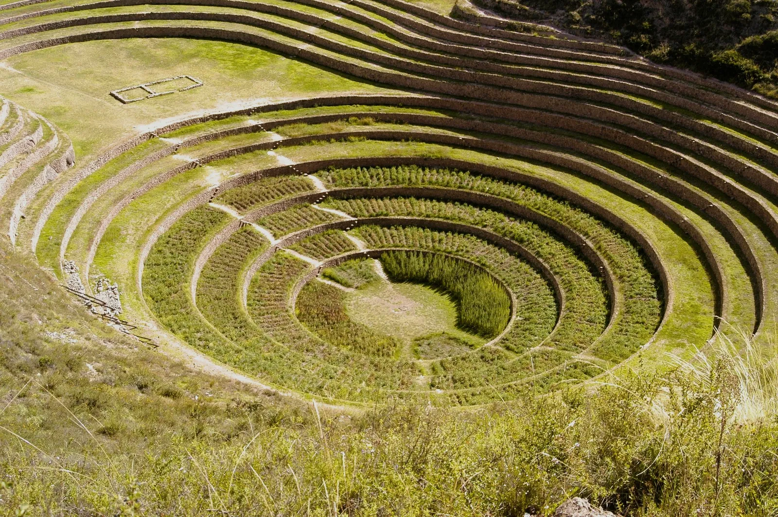 Moray's circular agricultural terraces in the Sacred Valley, Peru