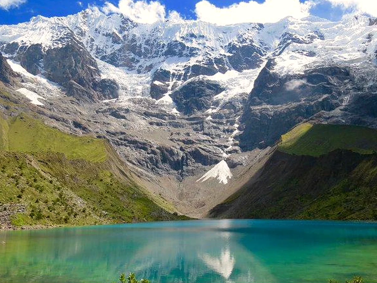 Humantay Lake surrounded by high Andean mountains near Cusco