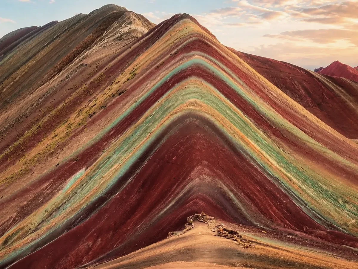 Rainbow Mountain in the Andes near Cusco at more than 5,000 meters