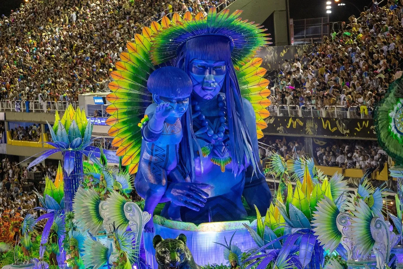 A float crosses the Sambadrome · Rio de Janeiro, Brazil